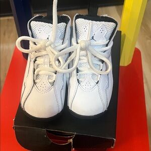 Jordan Kids White and Black Sneakers
